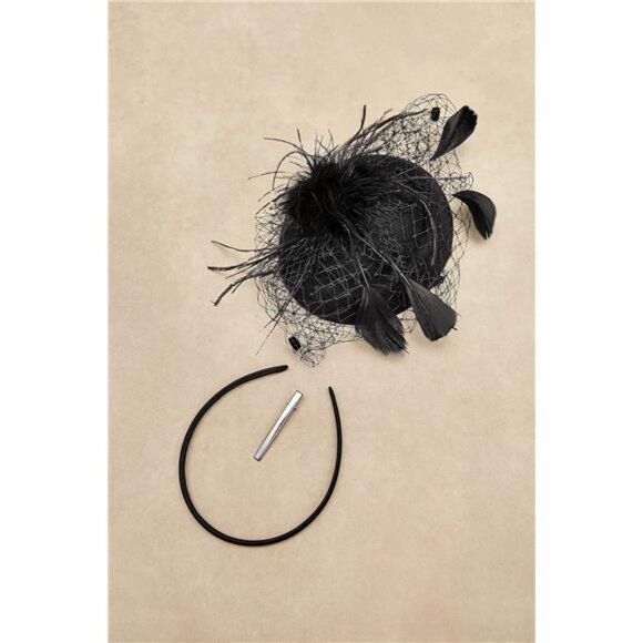 Fascinator Hat Veil Feather Fascinators Hair Clip Tea Party Pillbox - Picture 3 of 6